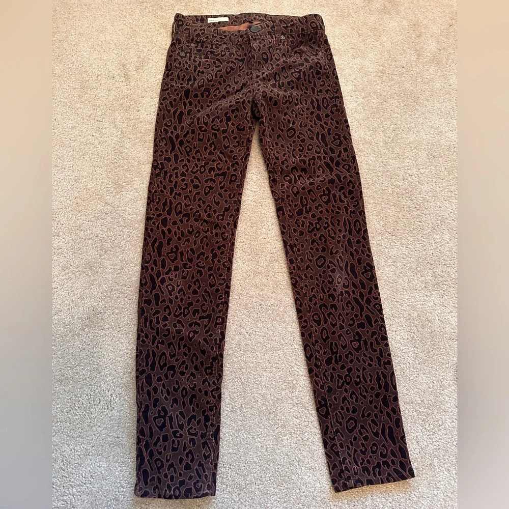 Kut from the Kloth Diana Skinny Corduroy Pants Women's Size 2 Animal Print